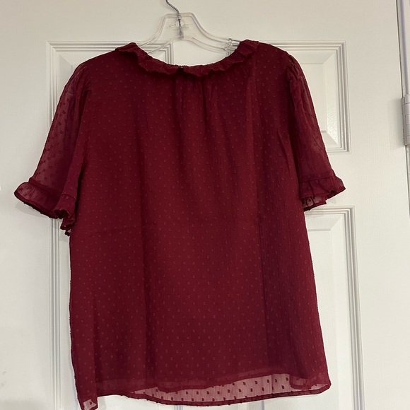 LOFT Clip Ruffle V-Neck Top - Picture 5 of 10
